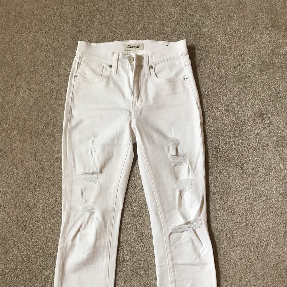 Madewell White distressed jeans